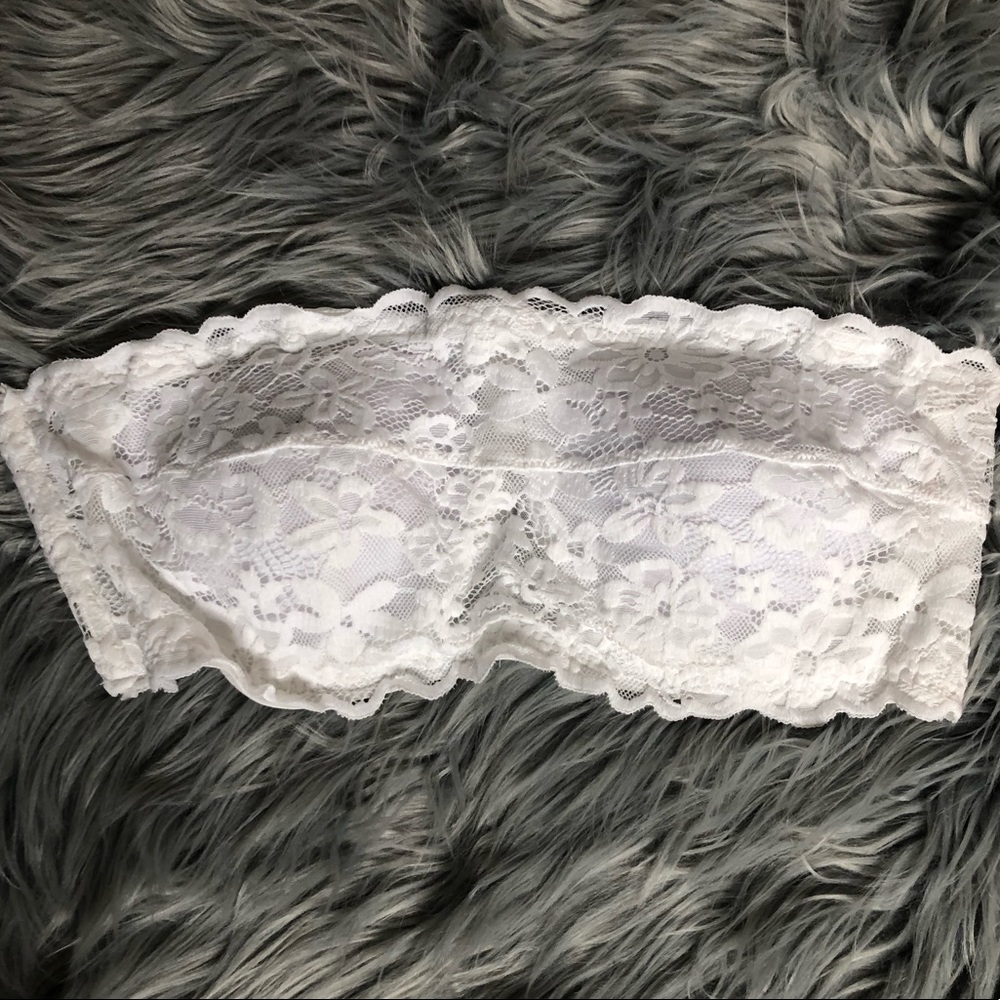 White lace strapless bra/bandeau size XL